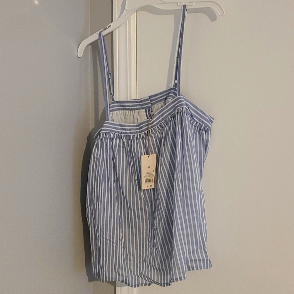 - A new day blue white striped tank